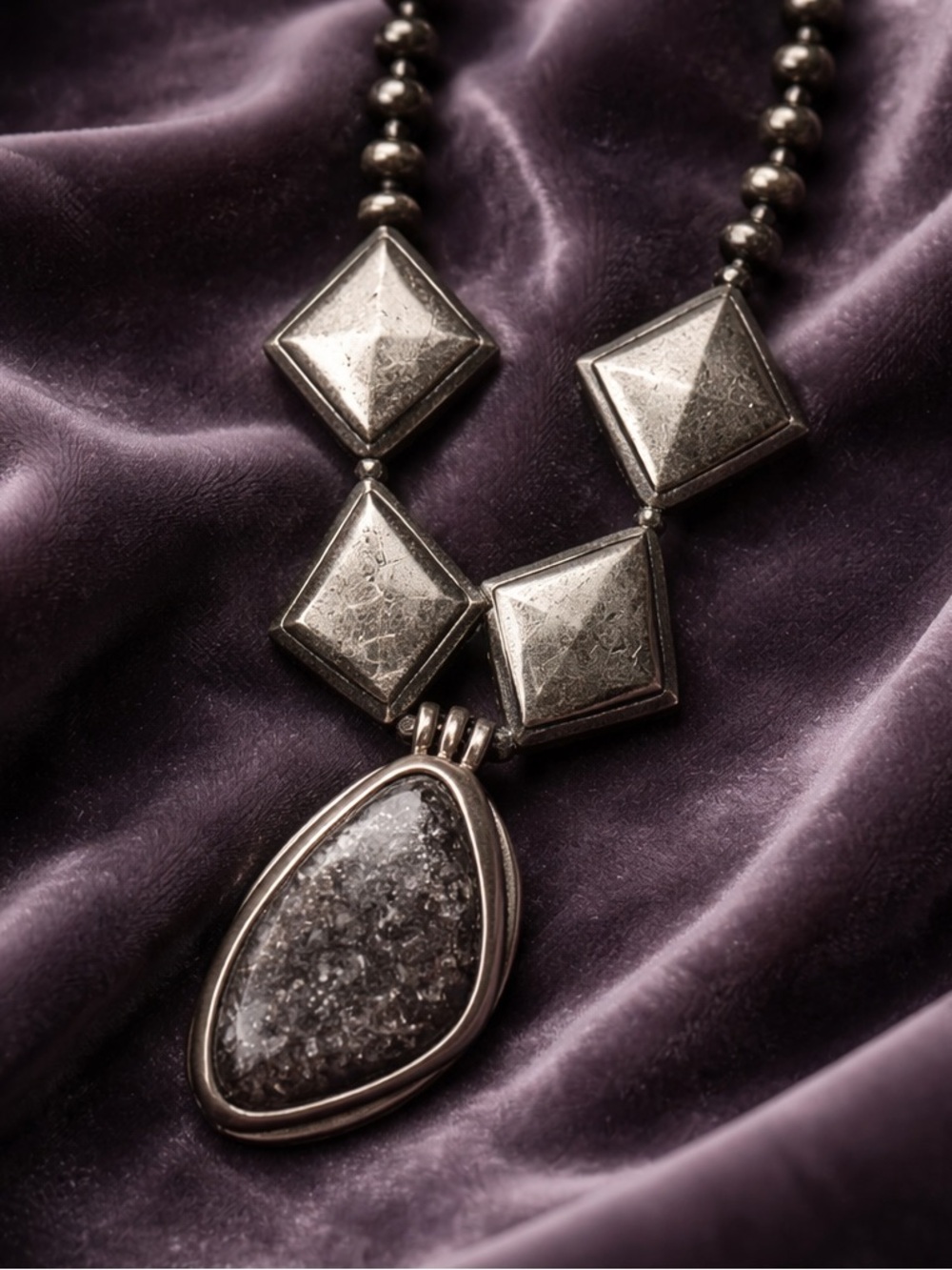 Studio BARSE Sterling Silver 925 Chunky Pyrite Statement Necklace